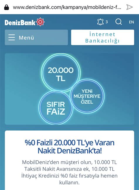 DenizBank 20.000 TL Kredi Geri Ödeme Planı