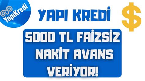 Yapı Kredi Kredi Kartı İle Anında Faizsiz Nakit Avans Avantajları